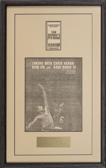 1969 Los Angeles Times Newspaper Ad For Kareem Abdul-Jabbars Pro Debut In 13x21 Framed Display (Abdul-Jabbar LOA)